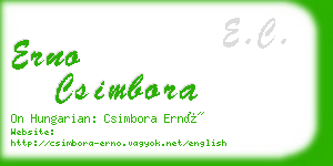 erno csimbora business card